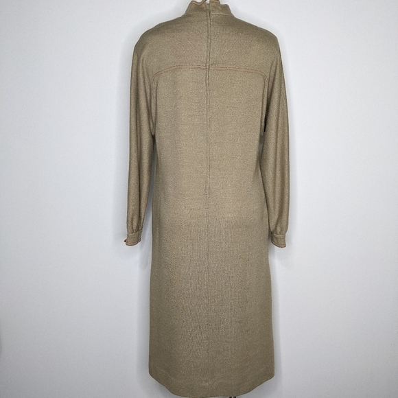 ✨3/$15 Vintage Umba for Parnes Feinstein tan dress 14 - Picture 2 of 7
